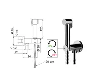 SAPHO Nástěnný ventil s ruční bidetovou sprškou a bezpečnostní pojistkou,kulatý,chrom (2)