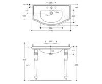 KERASAN RETRO keramické umyvadlo 100x54,5cm, 3 otvory, bílá (4)