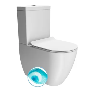 GSI PURA WC kombi, Swirlflush, spodní/zadní odpad, bílá dual-mat
