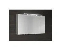 SAPHO MIRRÓ galerka s LED osvětlením, 3x dvířka, 120x70x16cm, dub stříbrný (1)