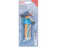 BGS Sada zahnutých klíčů,  vícebarevné,  T-profil (pro Torx) s kulovou hlavou T10-T50,  9dílná (3)