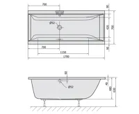 POLYSAN CLEO obdélníková vana 170x70x48cm, černá mat (5)