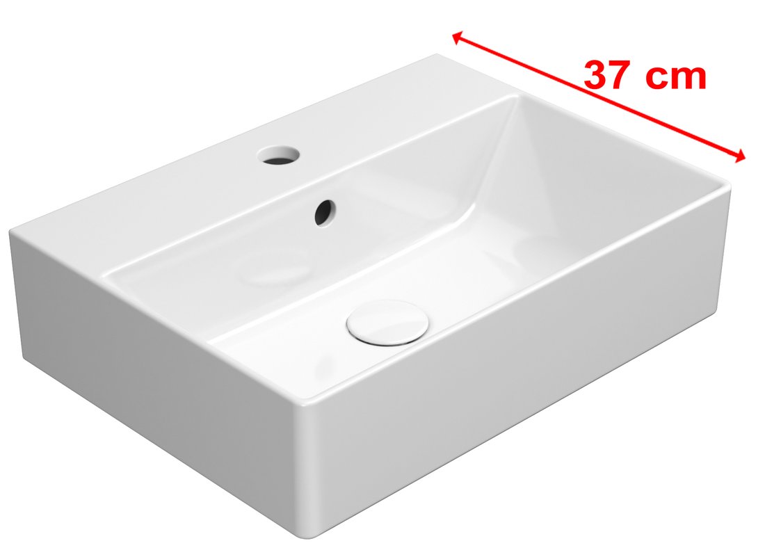 Gsi kube x keramické umyvadlo 50x37cm, broušená spodní hrana, bílá extraglaze
