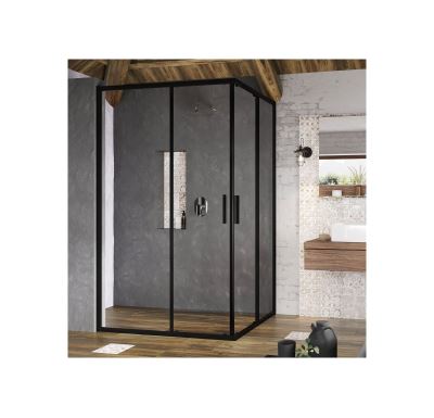 RAVAK Sprchové dveře BLSRV2K-100 černá+Transparent