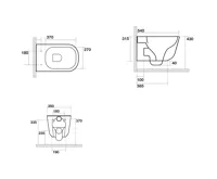 KERASAN TRIBECA závěsná WC mísa, Rimless, 35x54cm, černá mat (3)