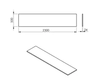 SAPHO PLATO deska Rockstone 2300x24x500mm, bílá mat (4)