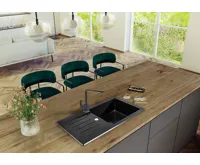 GRANISIL ARCOS 770.0 Granitový dřez s odkapem, černý (4)