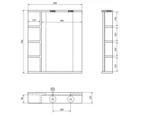 AQUALINE KORIN zrcadlo s LED osvětlením a policemi 50x70x12cm (6)