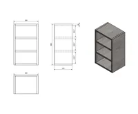 SAPHO LATUS VI otevřená policová skříňka 30x50x22cm, dub alabama (5)