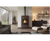 HS Flamingo Krbová kamna AQUAFLAM ® 25 s výměníkem - hnědá - sametová, základní regulace (10)