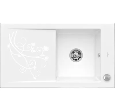 Keramický dřez Villeroy & Boch Timeline 900.0E Bílá keramika La Rose