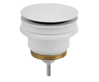 OMP TEA Umyvadlová výpust 5/4“, click-clack, velká zátka, 10-45mm, bílá mat (5)