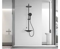 AQUALINE ARONA sprchový sloup s baterií a napouštěním, černá mat (5)