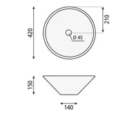 AQUALINE COMILLAS keramické umyvadlo na desku, 42x15 cm, bílá (6)