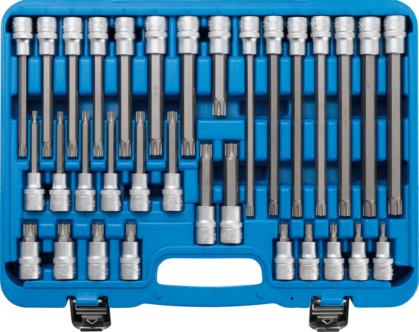 BGS Hlavice nástrčné, 12,5 mm (1/2"), klínový profil (pro RIBE), 32dílná sada