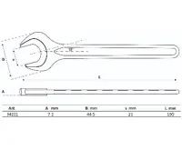 BGS Klíč plochý 21,0 mm, jednostranný (1)