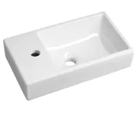 SAPHO MINOS keramické umývátko, 45x26cm, baterie vlevo, bílá SAPHO MINOS keramické umývátko, 45x26cm, baterie vlevo, bílá