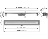 ALCAPLAST Podlahový žlab s nerezovým okrajem pro perforovaný rošt APZ18-550M (1)