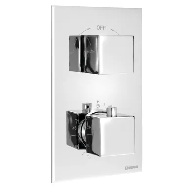 SAPHO Podomítková sprchová termostatická baterie, box, 2 výstupy, chrom