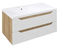 SAPHO WAVE umyvadlová skříňka 89,7x45x47,8cm, levá, bílá/dub alabama
