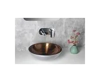 SAPHO MURANO WENGE skleněné umyvadlo na desku, průměr 40cm, měděná/stříbrná (1)