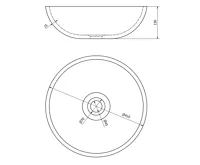 SAPHO PRIORI keramické umyvadlo na desku, Ø 41 cm, béžová s modrým vzorem (7)