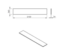 SAPHO PLATO deska Rockstone 2100x24x360mm, bílá mat (3)