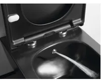 SAPHO AVVA CLEANWASH závěsná WC mísa, s bidetovou sprškou, Rimless, 35,5x53cm, černá mat (5)