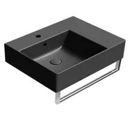 GSI KUBE X keramické umyvadlo 60x47cm, s odkládací plochou vpravo, černá mat (5)
