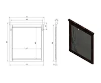 SAPHO CROSS zrcadlo v dřevěném rámu 70x80cm, buk (6)