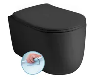 KERASAN NOLITA závěsná WC mísa, Rimless, 35x55cm, černá mat KERASAN NOLITA závěsná WC mísa, Rimless, 35x55cm, černá mat