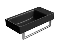 GSI NUBES keramické umývátko 50x25cm, broušená spodní hrana, bez otvoru, pravé/levé, černá mat (5)