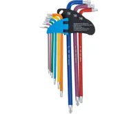 BGS Sada zahnutých klíčů,  vícebarevné,  extra dlouhé,  T-profil (pro Torx) s kulovou hlavou T (2)