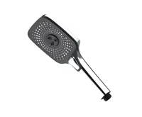 Sprchový set EVE, vanová baterie s talířovou hranatou sprchou, černá (3)