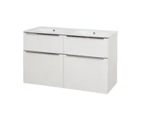Mailo, koupelnová skříňka s keramickým umyvadlem, bílá, 4 zásuvky, 1210x700x480 mm Mailo, koupelnová skříňka s keramickým umyvadlem, bílá, 4 zásuvky, 1210x700x480 mm
