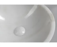 SAPHO BLOK kamenné umyvadlo na desku Ø 40cm, leštěný bílý mramor (6)