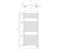 AQUALINE ORBIT-E elektrické otopné těleso oblé 450x960 mm, 300 W, bílá (6)