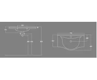 AQUALINE ZARA 80 keramické umyvadlo nábytkové 79,5x46cm, bílá (10)