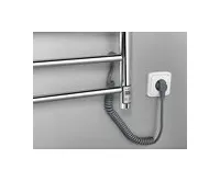 SAPHO REDONDO elektrický sušák ručníků s časovačem, kulatý, 630x1160 mm, 130 W, nerez lesk (1)