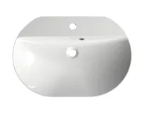 SAPHO HELEN umyvadlo na desku, litý mramor, 63x43cm, bílá (3)