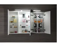 SAPHO RIWA galerka s LED osvětlením, 3x dvířka, 121x70x17cm, dub stříbrný (4)