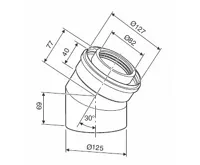 Bosch Koleno DN80/125, 30° (dříve AZB 832/1)