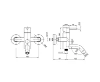 SAPHO MINIMAL nástěnná vanová baterie, nerez mat (6)