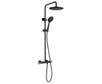 SAPHO SOLARIS sprchový sloup s termostatickou baterií, černá/měď mat