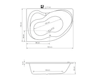 AQUALINE CIDLINA 160 vana 160x105x45cm, levá, bílá (4)
