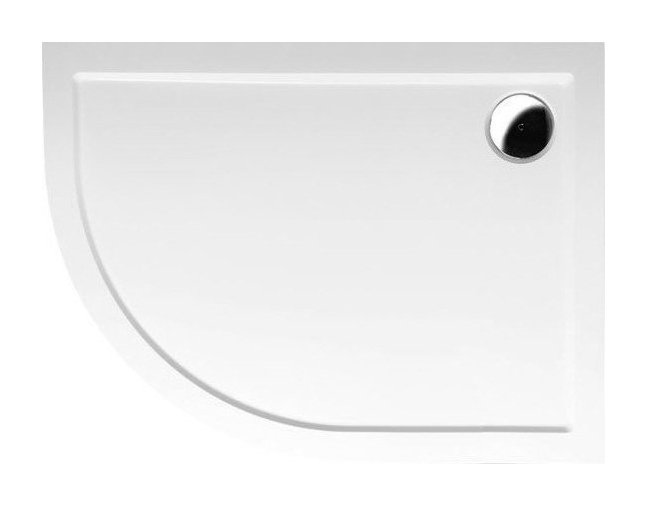 POLYSAN RENA R sprchová vanička z litého mramoru,čtvrtkruh 100x80cm, R550, pravá, bílá