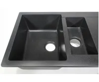 GRANISIL FABERO 795.15 Granitový dřez s vaničkou, černý (7)