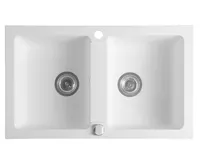 SAPHO Granitový dvojdřez, 78x47,5cm, bílá SAPHO Granitový dvojdřez, 78x47,5cm, bílá