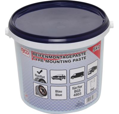 BGS Montážní pasta na pneumatiky speciální modrá,Run-Flat,obsah 5 Kg