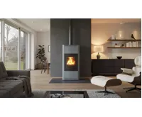 HS Flamingo Krbová kamna AQUAFLAM ® 7 s výměníkem - šedá, automatická regulace (26)